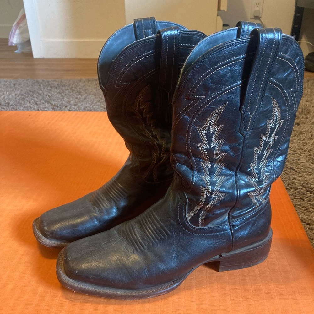 Tecovas black western cowboy boots size 10